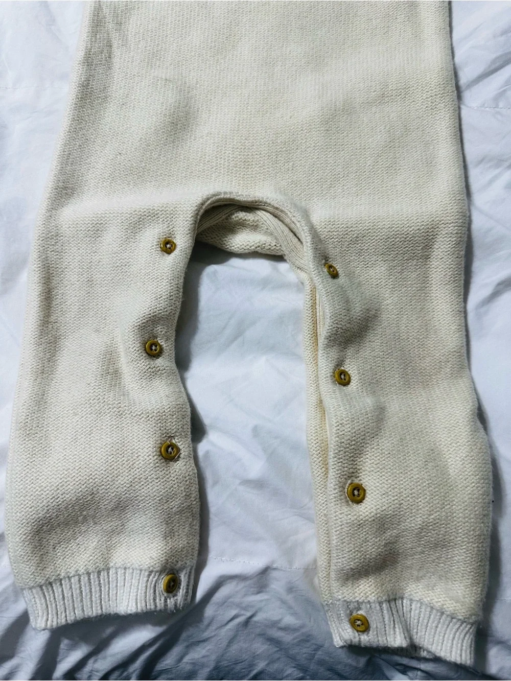 Baby Gap Cream Knit Baby One-Piece with Duck Embroidery